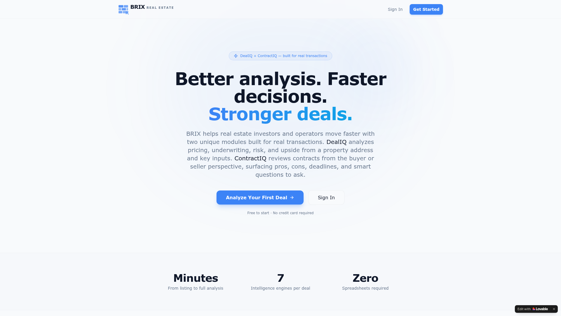 BRIX Real Estate SaaS product screen